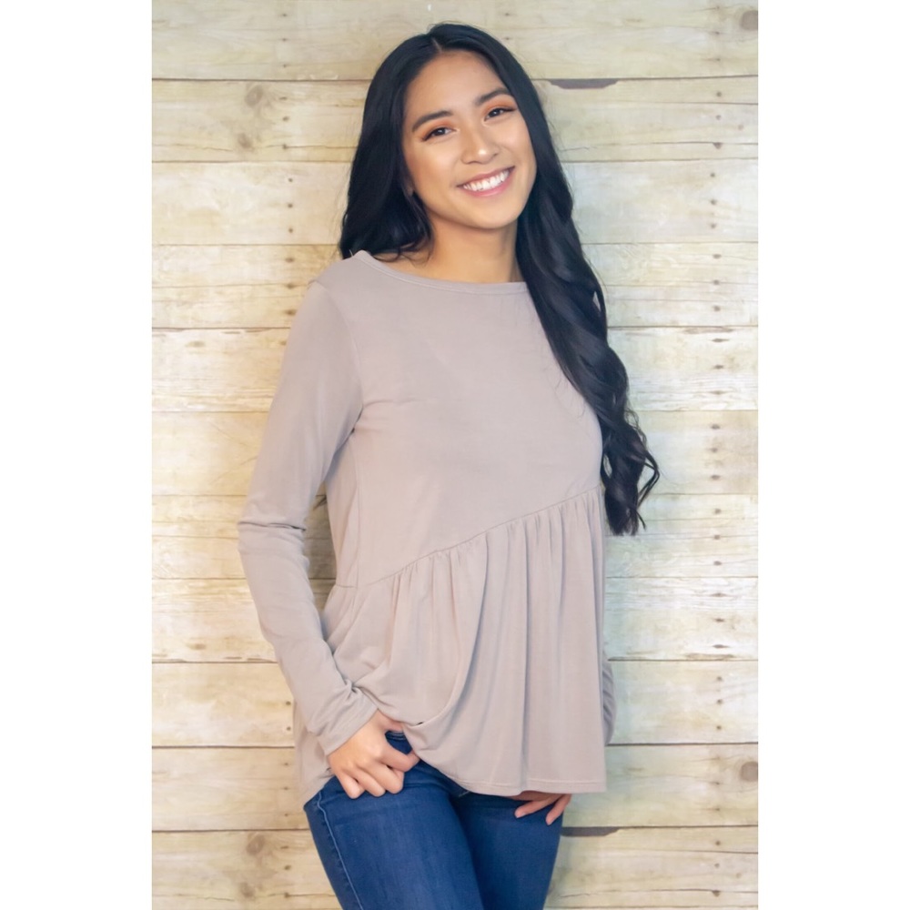 Angled Peplum Long Sleeve